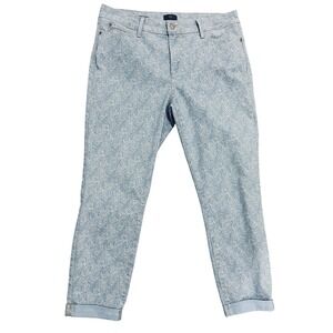 NYDJ Rachel Cropped Jeans Women's 12 Blue Roll Cuff Ankle Lift Tuck Technology